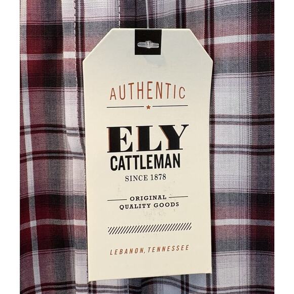 NWT Ely Cattleman Long Sleeve Plaid Western Snap Shirt Mens Size XXL (666) - Picture 3 of 5